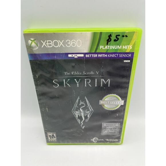 The Elder Scrolls V: Skyrim Platinum Hits (Xbox 360) CIB Complete w/ Manual - Picture 1 of 4